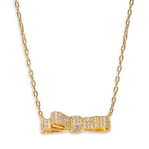 Kate Spade Goldtone Plated & Cubic Zirconia Bow Pendant Necklace